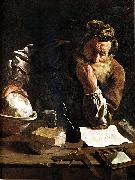 Domenico  Feti Archimedes Thoughtful Spain oil painting artist